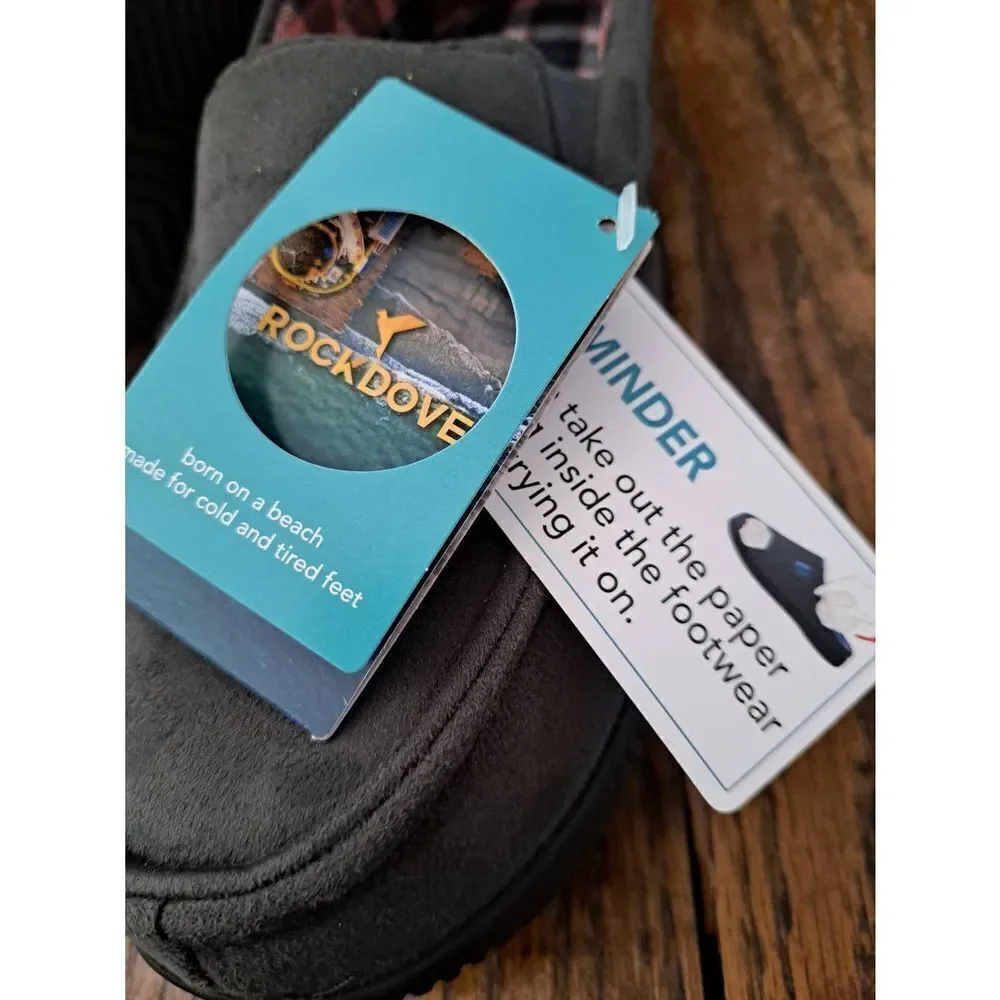 New Size 9 Rock Dove Grey Alexander Flannel Lined Loafer Slippers House Shoe NWT - Picture 12 of 12